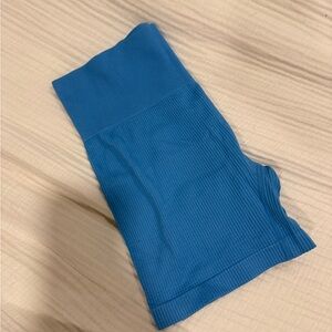 Colsie Blue Ribbed Bike Shorts
